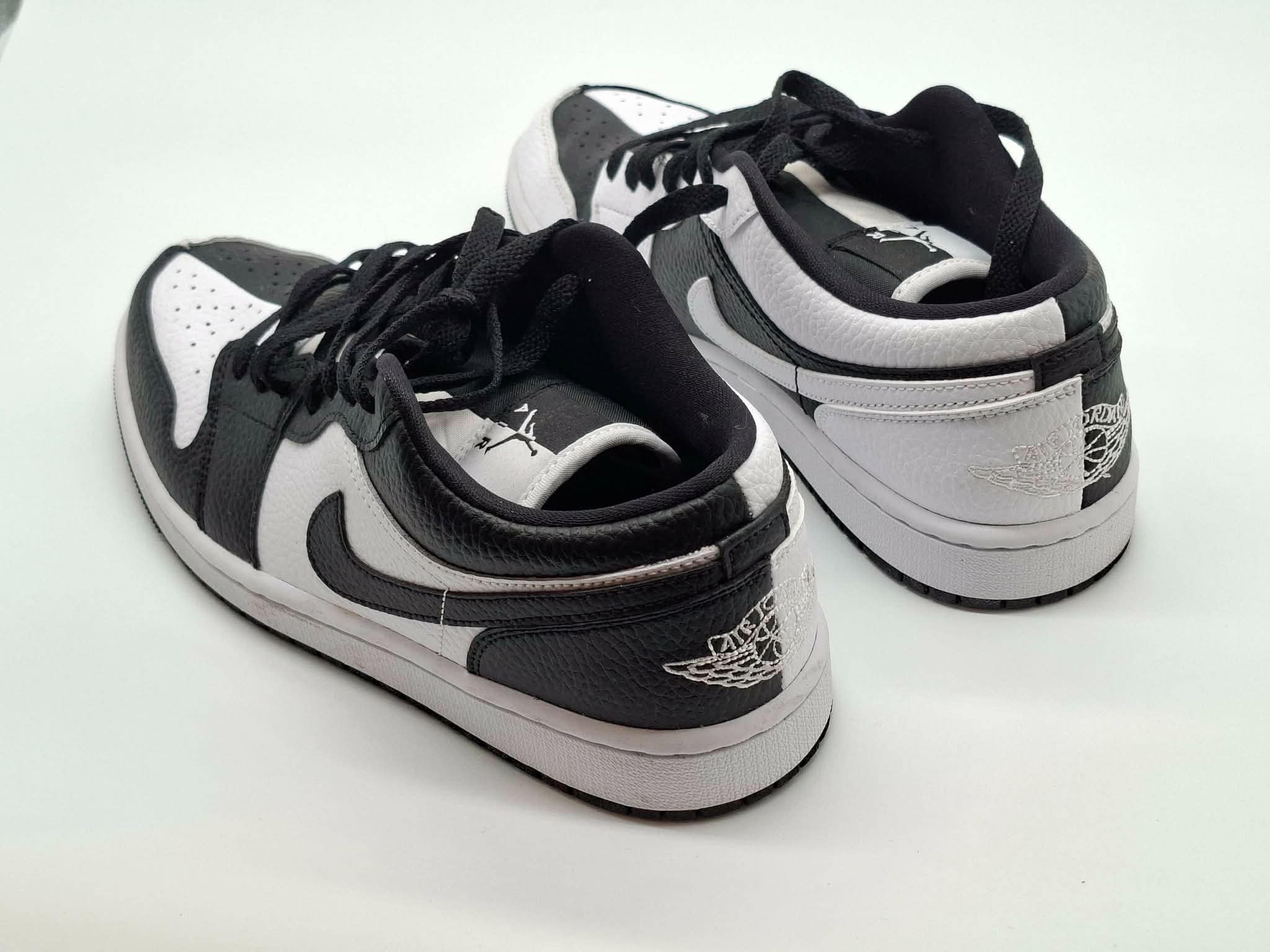 Nike Air Jordan 1 Low Sneaker Schwarz Weiß gebraucht – Bild 2