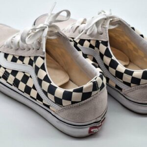 Vans Old Skool Checkerboard Sneaker – Beige Schwarz – Größe EU 40.5