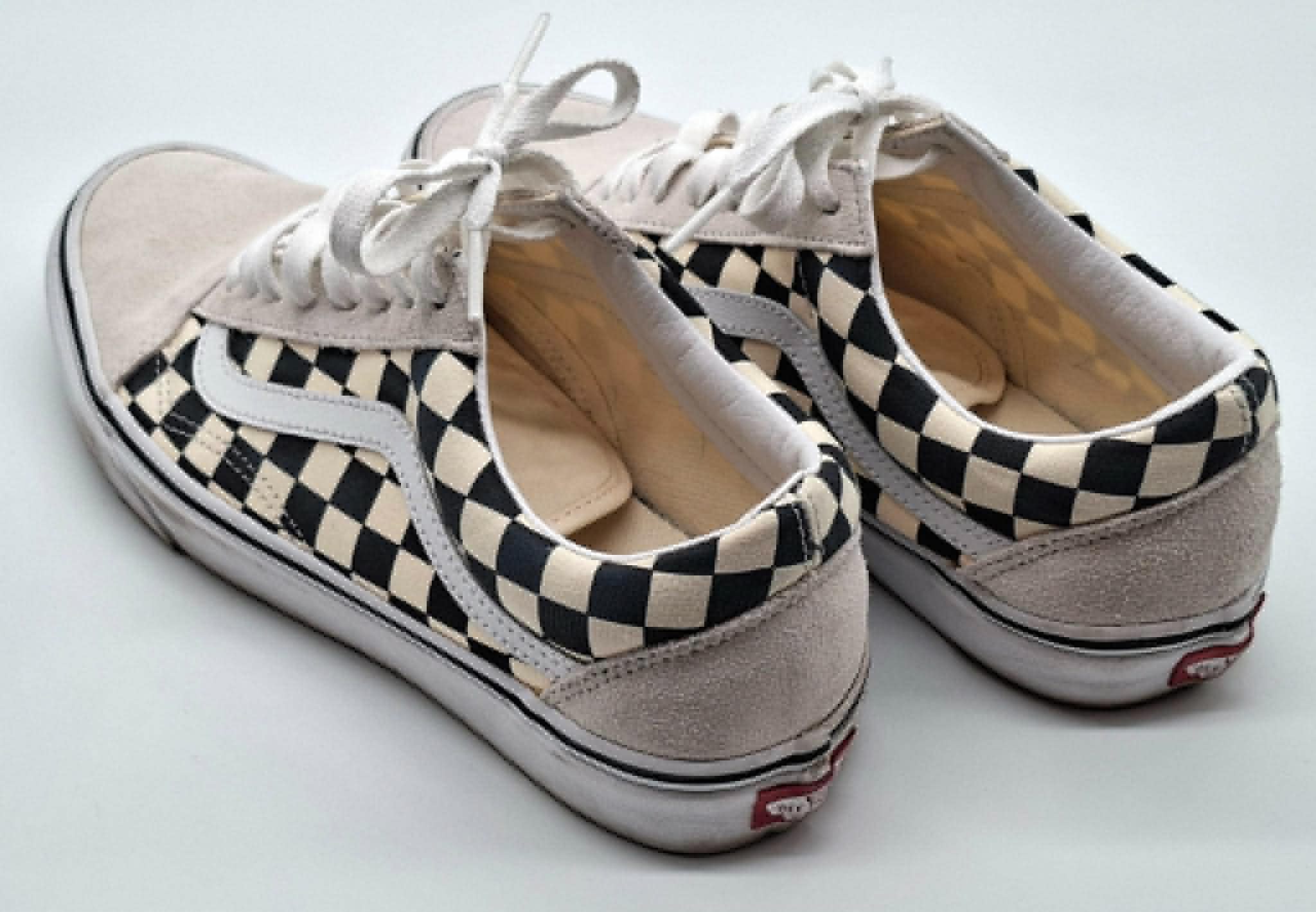 Vans Old Skool Checkerboard Sneaker – Beige Schwarz – Größe EU 40.5