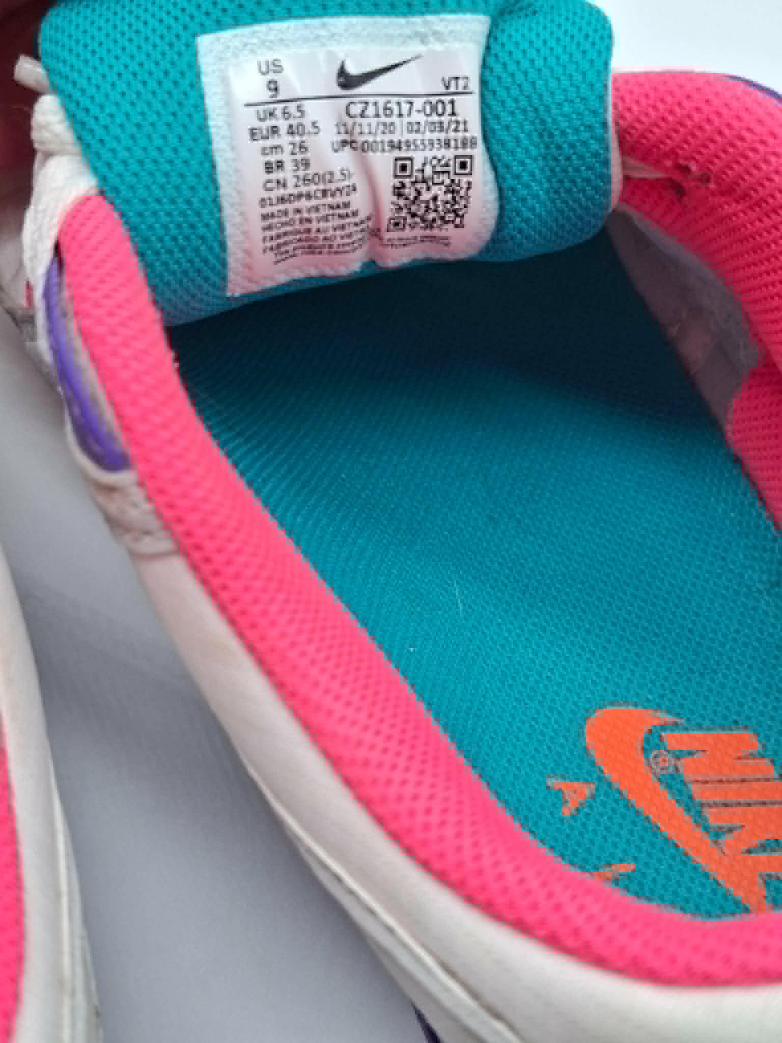 Nike Air Max 90 Sneaker – Grau Rosa Türkis Lila – Größe EU 40.5 – Bild 4
