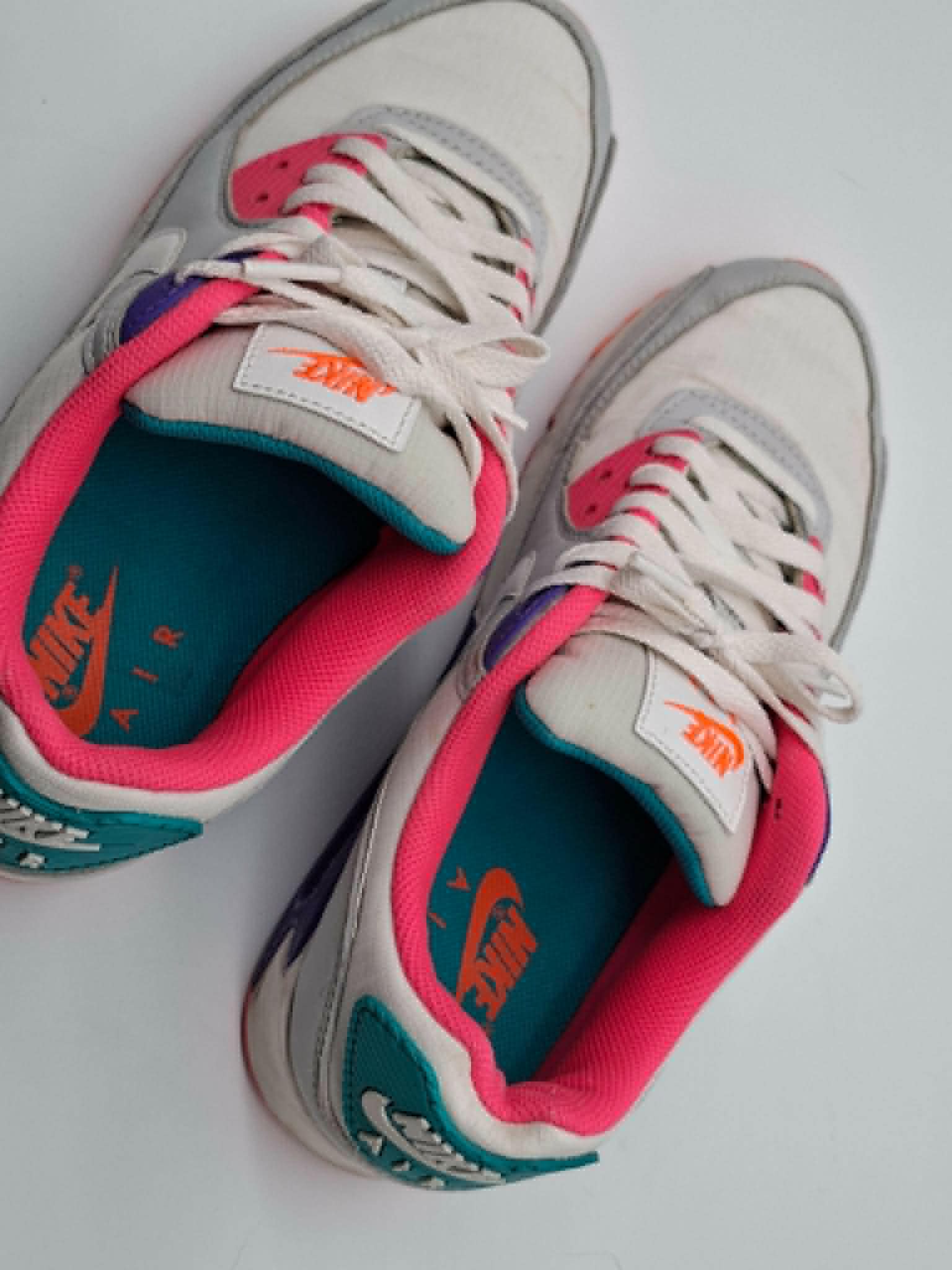 Nike Air Max 90 Sneaker – Grau Rosa Türkis Lila – Größe EU 40.5 – Bild 3