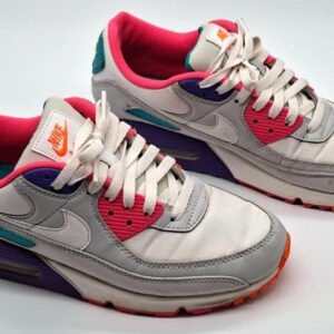 Nike Air Max 90 Sneaker – Grau Rosa Türkis Lila – Größe EU 40.5